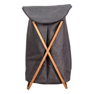 Modern Bathroom Bamboo Laundry Basket, Functional Home Decor Storage Organization in Natural