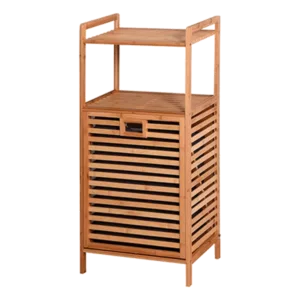 Modern Bathroom Bamboo Laundry Basket, Functional Home Decor Storage Organization in Natural