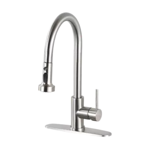 Single Handle Stainless Steel Pull Down Kitchen Faucet with Sprayer in Brushed Nickel