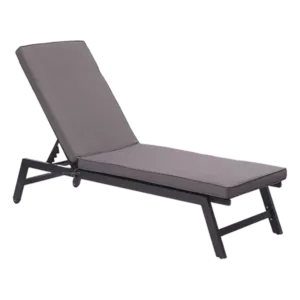 Outdoor Lounge Chair With Appealing Design, Aluminum Frame, Adjustable Back Rest