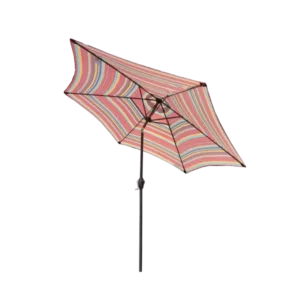 Outdoor Patio Market Table Umbrella with Push Button Tilt and Crank in Red Color