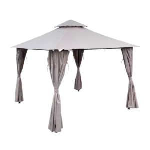 Outdoor Patio Garden Gazebo Canopy, Outdoor Shading, Gazebo Tent With Curtains in Gray Color