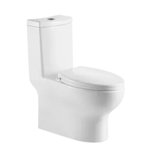 Eco Friendly Dual Flush White Elongated One-Piece Toilet