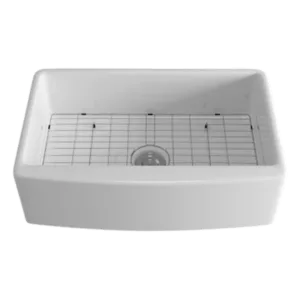 Single Bowl Farmhouse Apron Workstation Kitchen Sink in white