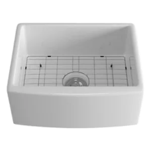 White Ceramic 24 in. Single Bowl Farmhouse Apron Kitchen Sink