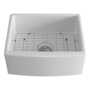 White Ceramic 24 in. Single Bowl Drop-In Kitchen Sink