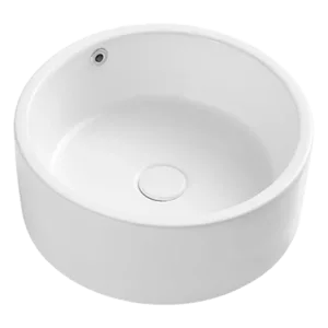 White Ceramic Round Vessel Sink With Stylish Design