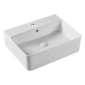 21 in. x 16 in. White Porcelain Rectangular Countertop Bath Vessel Sink with Popup Drain