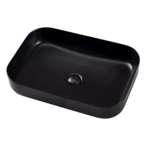 Black Ceramic Rectangular Vessel Bathroom Sink
