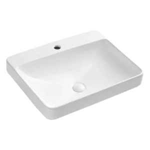 Rectangular Ceramic Bathroom Sink - Sleek White Finish