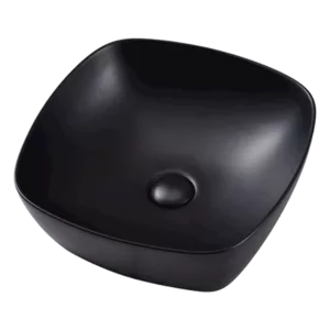 Black Ceramic Square Bathroom Sink With Modern Design