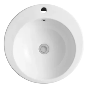 Single Bowl Ceramic Sink Basin in White With Overflow