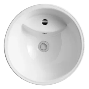 Single Bowl Sink Basin in White Ceramic With Overflow Function