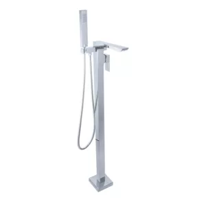 Single Handle Floor Mounted Freestanding Tub Faucet with Handle Shower in Chrome