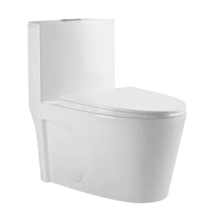 Dual Flush Modern Round Ceramic Toilet in White