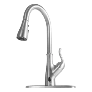 Single Handle Touchless  Kitchen Faucet with  Brushed Nickel Finish