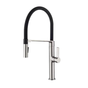 Pull Down Sprayer Spring Kitchen Sink Faucet in Brushed Nickel