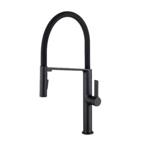 Single-Handle 2-Spray Pull-Down Kitchen Faucet With Two Functional Sprayer in Matte Black