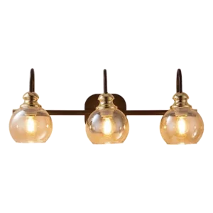 3-Light Vanity Bar Brushed Iron Bathroom Lighting in Matte Black Color