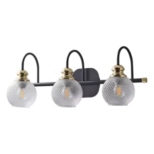 3pcs of  Brushed Iron Wall Mount Bathroom Light in Black Color