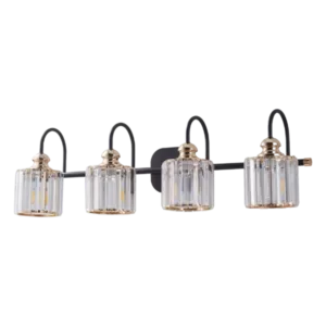 4Pcs of Wall Mount Black Bathroom Lighting with Clear Glass Shade