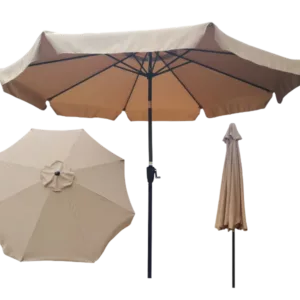 10Ft. Rectangular Patio Umbrella Outdoor Market Umbrellas in Brown Color