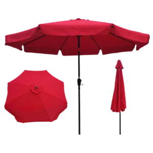 Round Patio Umbrella Outdoor Market Umbrellas in Red Color
