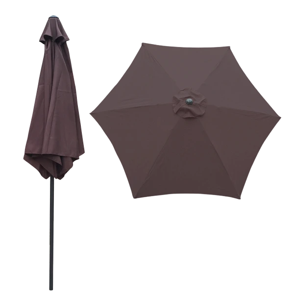Outdoor Umbrella, Polyester Canopy in Chocolate Color