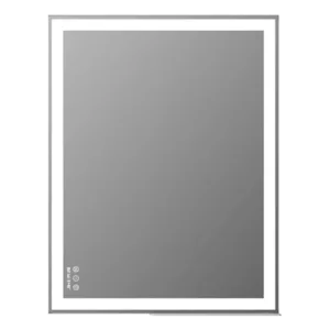 36 in. W x 28 in. H Rectangular Framed Dimmable Bathroom Vanity Mirror in Silver