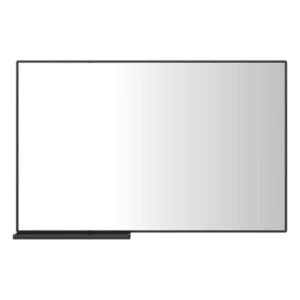 40 in. W x 30 in. H Large Rectangular Wall-Mounted Aluminum Bathroom Vanity Mirror in Black