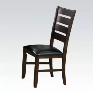 Urbana Side Chair (Set-2) in Black PU & Espresso 74624