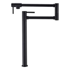 Matte Black Deck Mount Pot Filler Kitchen Faucet with Brass in Mattte Black