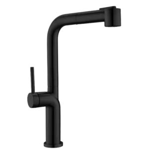Pull Down Single Handle Kitchen Faucet in Matte Black