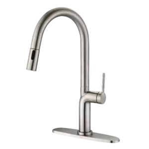 Pull Down Single Handle Kitchen Sink Faucet in Brushed Nickel