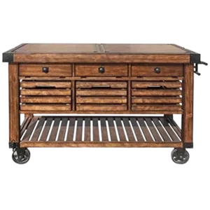 ACME Kaif Kitchen Cart, Distressed Chestnut