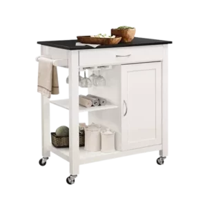 ACME Ottawa Kitchen Cart, Black & White 98320
