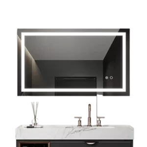42" Rectangular LED Lighted Bathroom Wall Mounted Mirror in White