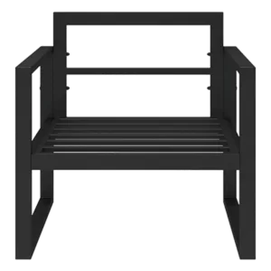 2 PCS Outdoor Metal  Couch Chair with Gray Cushions