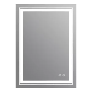 20 in. W x 28 in. H Frameless Rectangular Anti-Fog Wall Mounted Bathroom Vanity Mirror in Silver