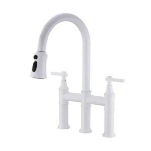Bridge Kitchen Faucet with Pull-Down Sprayhead in Spot