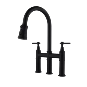 Bridge Kitchen Faucet with Pull-Down Sprayhead in Spot