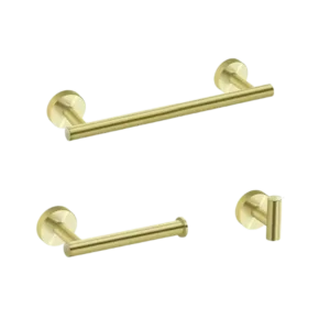 3 - Piece Bathroom Hardware Set Bathroom Hardware Accessories Sets SUS304 Stainless Steel Bath Shower Set 3-Pieces(Robe Hook Toilet Paper Holder Towel Bar) Contemporary Style
