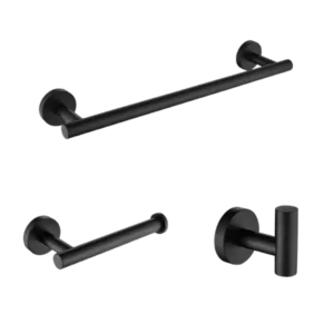 3 - Piece Bathroom Hardware Set Bathroom Hardware Accessories Sets SUS304 Stainless Steel Bath Shower Set 3-Pieces(Robe Hook Toilet Paper Holder Towel Bar) Contemporary Style