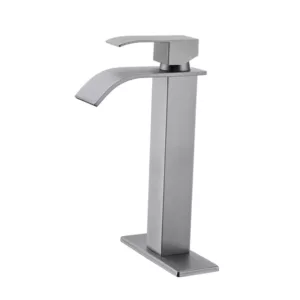 Waterfall Spout Bathroom Faucet, Single Handle Bathroom Vanity Sink Faucet