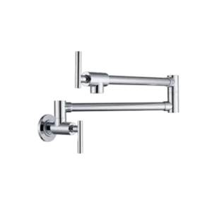 Pot Filler Faucet, Modern Brass Pot Filler Two-Attachment Wall Mount Folding Kitchen Pot Filler Swing Arm