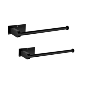 2 Pack Paper Towel Holder Wall Mount, Black Paper Towel Holder Under Cabinet, Self Adhesive Paper Towel Holders, Kitchen Towel Holder for Kitchen Organization and Storage (12inch, 2 Pack)