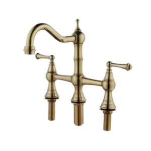 Bridge Dual Handles Kitchen Faucet With Pull-Out Side Spray