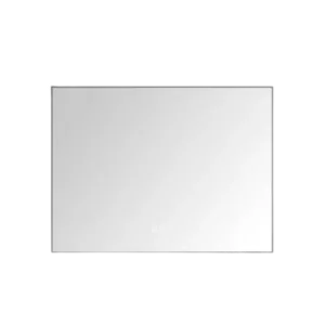 Super Bright Led Bathroom Mirror with Lights, Metal Frame Mirror Wall Mounted Lighted Vanity Mirrors for Wall, Anti Fog Dimmable Led Mirror for Makeup, Horizontal/Vertical Gun Gray Metal