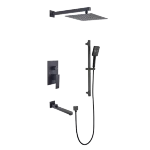 Shower System 10 Inch Square Bathroom Luxury Rain Mixer Shower Combo Set  Pressure Balanced Shower System with Shower Head