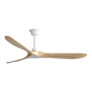 60 in. White Indoor/Outdoor Wood Ceiling Fan with Remote Control and Reversible Motor